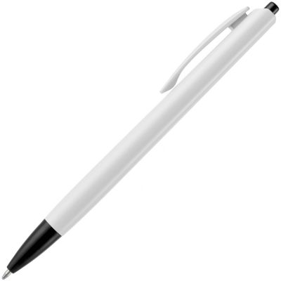 Ручка шариковая Tick, белая с черным, изображение 2