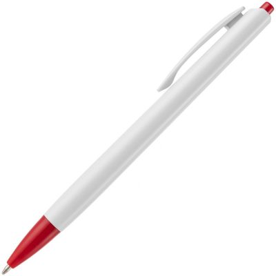 Ручка шариковая Tick, белая с красным, изображение 2
