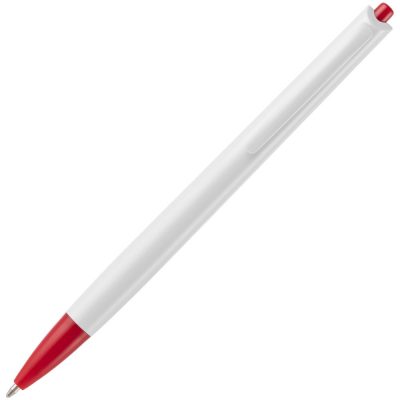 Ручка шариковая Tick, белая с красным, изображение 3