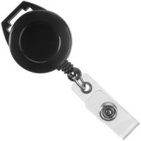 Ретрактор Attach с ушком для ленты, ребристый, черный, изображение 1