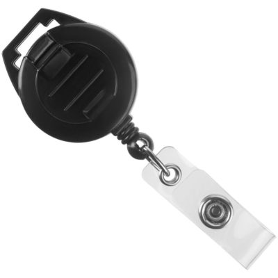 Ретрактор Attach с ушком для ленты, ребристый, черный, изображение 2