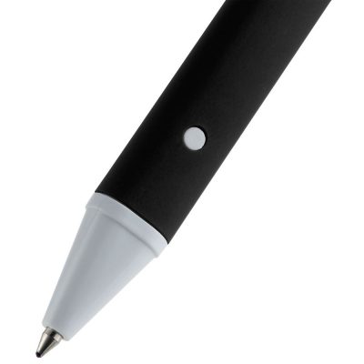 Ручка шариковая Button Up, черная с белым, изображение 4