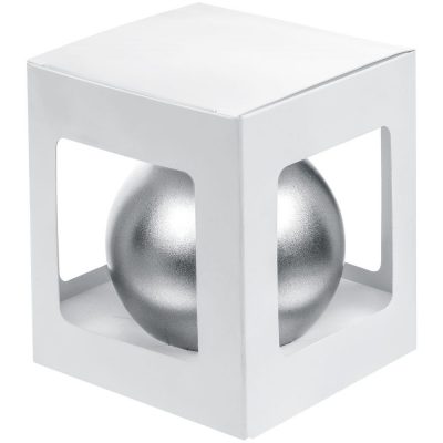 Елочный шар Gala Night Matt в коробке, серебристый, 8 см, изображение 3