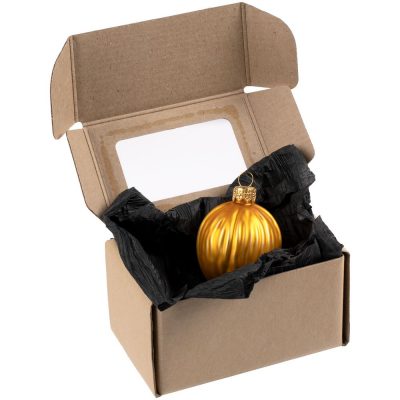 Елочная игрушка «Грецкий орех» в коробке, желтая, изображение 4
