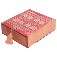 Коробка деревянная «Скандик», большая, красная, изображение 1