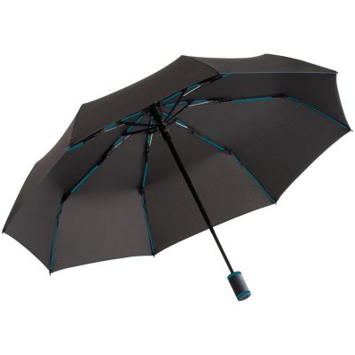 Зонт складной AOC Mini с цветными спицами, бирюзовый, изображение 1