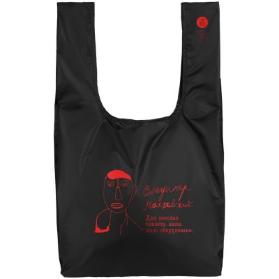 Складная сумка для покупок «Маяковский», черная, изображение 2