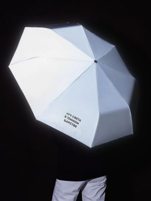 Зонт складной «Луч света» со светоотражающим куполом, серый, изображение 6