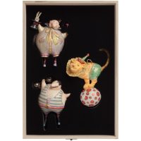 Набор из 3 елочных игрушек Circus Collection: фокусник, силач и лев, изображение 1