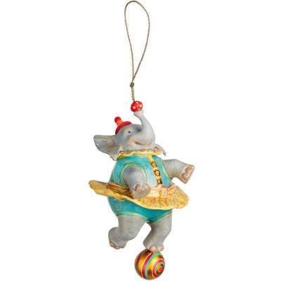 Набор из 3 елочных игрушек Circus Collection: барабанщик, акробат и слон, изображение 5