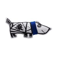 Игрушка «Собака в шарфе», малая, белая с синим, изображение 1