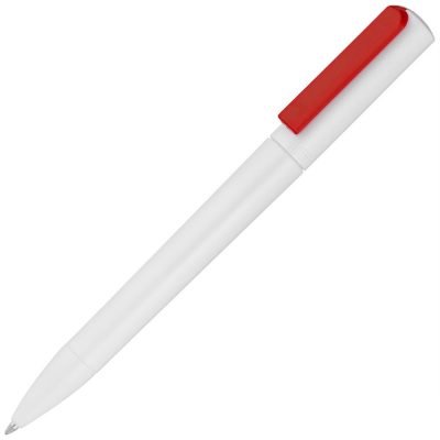 Ручка шариковая Split White Neon, белая с красным, изображение 1