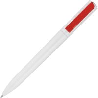 Ручка шариковая Split White Neon, белая с красным, изображение 2