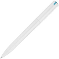 Ручка шариковая Split White Neon, белая с голубым, изображение 4