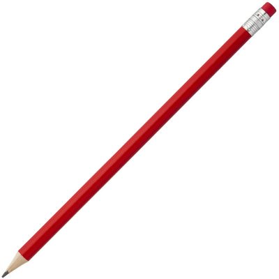 Карандаш простой Hand Friend с ластиком, красный, изображение 1