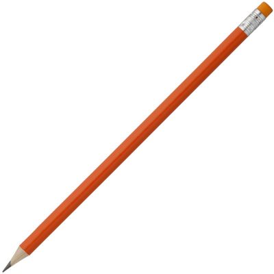 Карандаш простой Hand Friend с ластиком, оранжевый, изображение 1