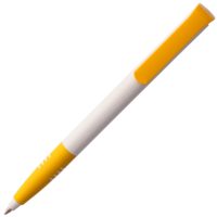 Ручка шариковая Senator Super Soft, белая с желтым, изображение 3