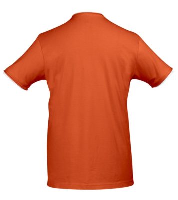 Футболка мужская с контрастной отделкой Madison 170, оранжевый/белый, изображение 2