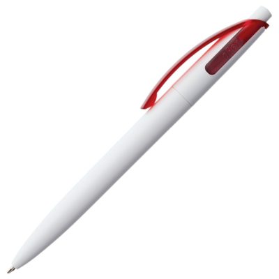 Ручка шариковая Bento, белая с красным, изображение 2