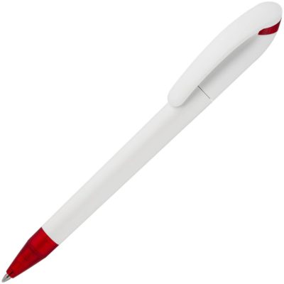 Ручка шариковая Beo Sport, белая с красным, изображение 1