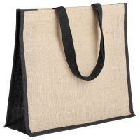 Холщовая сумка для покупок Bagari с черной отделкой, изображение 1