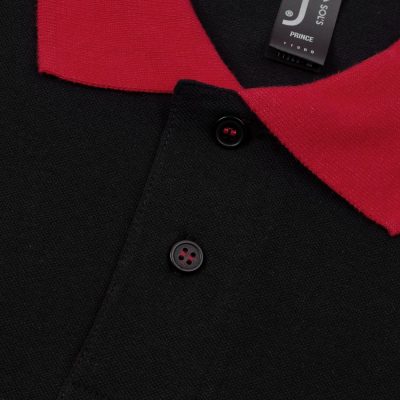Рубашка поло Prince 190, черная с красным, изображение 3