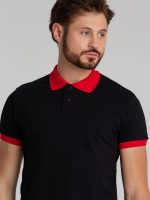 Рубашка поло Prince 190, черная с красным, изображение 5