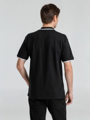 Рубашка поло мужская с контрастной отделкой Practice 270 черная, изображение 6