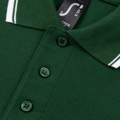 Рубашка поло мужская с контрастной отделкой Practice 270, зеленый/белый, изображение 3