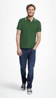 Рубашка поло мужская с контрастной отделкой Practice 270, зеленый/белый, изображение 4