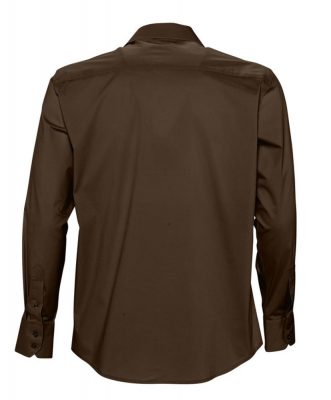 Рубашка мужская с длинным рукавом Brighton, темно-коричневая, изображение 2