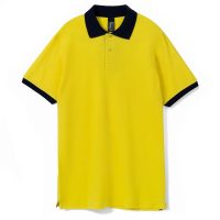 Рубашка поло Prince 190, желтая с темно-синим, изображение 1