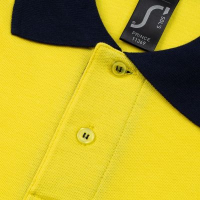 Рубашка поло Prince 190, желтая с темно-синим, изображение 3
