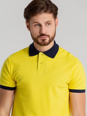 Рубашка поло Prince 190, желтая с темно-синим, изображение 5