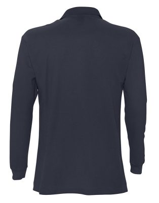Рубашка поло мужская с длинным рукавом Star 170, темно-синяя, изображение 2