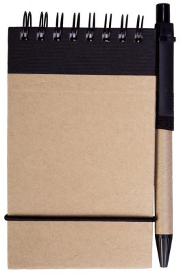 Блокнот на кольцах Eco Note с ручкой, черный, изображение 1