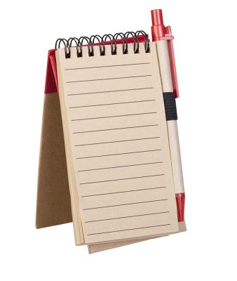 Блокнот на кольцах Eco Note с ручкой, красный, изображение 4