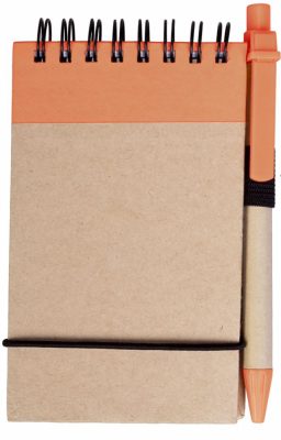 Блокнот на кольцах Eco Note с ручкой, оранжевый, изображение 1