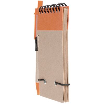 Блокнот на кольцах Eco Note с ручкой, оранжевый, изображение 3