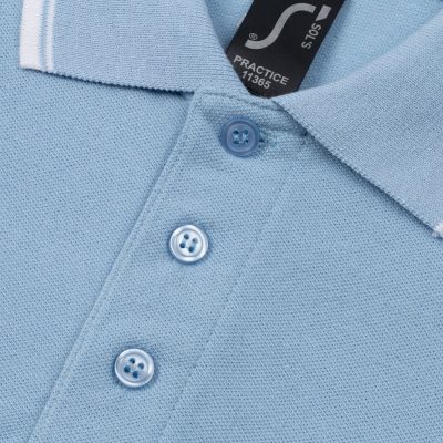 Рубашка поло мужская с контрастной отделкой Practice 270, голубой/белый, изображение 3