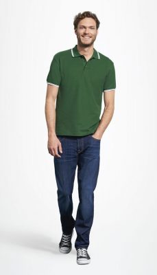Рубашка поло мужская с контрастной отделкой Practice 270, голубой/белый, изображение 4