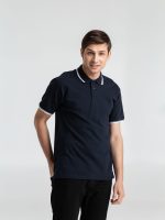 Рубашка поло мужская с контрастной отделкой Practice 270, темно-синий/белый, изображение 4