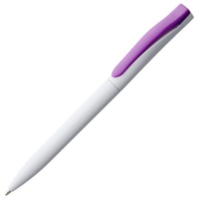 Ручка шариковая Pin, белая с фиолетовым, изображение 1