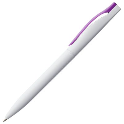 Ручка шариковая Pin, белая с фиолетовым, изображение 2