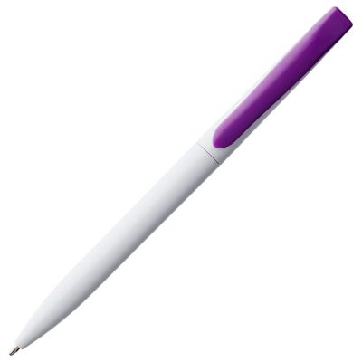 Ручка шариковая Pin, белая с фиолетовым, изображение 3