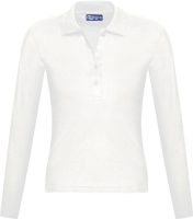 Рубашка поло женская с длинным рукавом Podium 210 белая, изображение 1