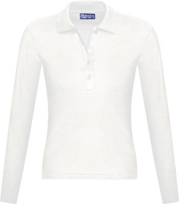 Рубашка поло женская с длинным рукавом Podium 210 белая, изображение 1