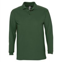 Рубашка поло мужская с длинным рукавом Winter II 210 темно-зеленая, изображение 1