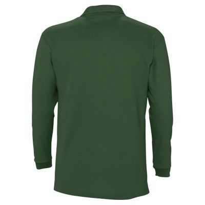 Рубашка поло мужская с длинным рукавом Winter II 210 темно-зеленая, изображение 2