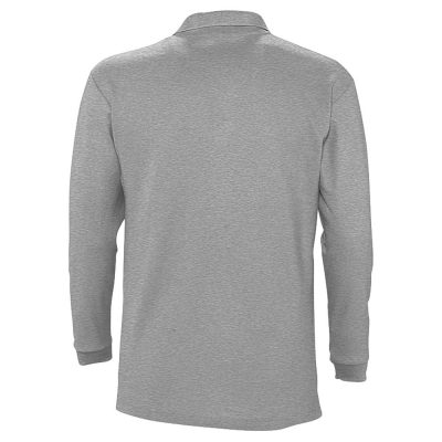 Рубашка поло мужская с длинным рукавом Winter II 210 серый меланж, изображение 2